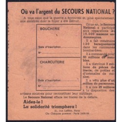 1941 - Titre C 178 - Viande et Charcuterie - Catégorie U - Octobre - Montgeron (91) - Etat : TB+