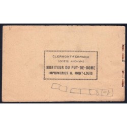 Rationnement - Carnet de sucre - 1918 - Saint-Ferréol-des-Côtes (63) - Etat : TB+