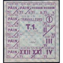 Denrées diverses, pain, boisson - Titre 3124 - Catégories T1 - 06/1946 - Etat : TTB