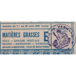 1941 - Titre C 82 - Denrées diverses, fromage, mat. grasses - Cat. E - Vermand (02) - Etat : TTB-