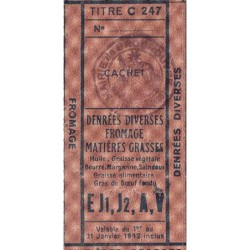 1942 - Titre C 247 - Denrées diverses - Catégories E J1 J2 A V - Grosrouvre (78) - Etat : TB+