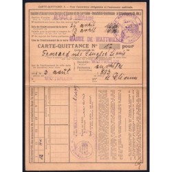 68 - Wattwiller - Carte-Quittance - 127 francs 20 centimes - 1936 - Etat : TTB