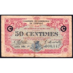 Cognac - Pirot 49-9 - 50 centimes - Série 191 - 22/05/1920 - Etat : B+ à TB-
