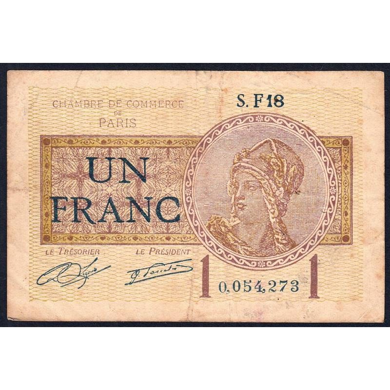 Paris - Pirot 97-23 - 1 franc - Série B64 - 10/03/1920 - Etat : TB