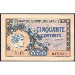 Paris - Pirot 97-31 - 50 centimes - Série B.10 - 10/03/1920 - Etat : TTB+