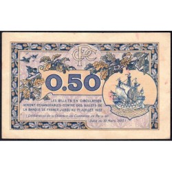 Paris - Pirot 97-31 - 50 centimes - Série B.10 - 10/03/1920 - Etat : TTB+