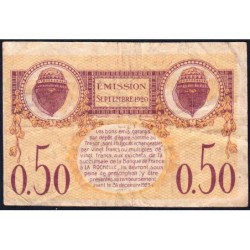 La Rochelle - Pirot 66-7 - 50 centimes - Série E - 09/1920 - Etat : TB