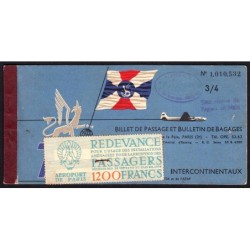 Billet de Passage - Compagnie T.A.I. - Redevance 1200 francs - 1955 - Etat : TTB