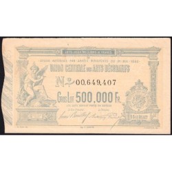 1882 - Paris - Loterie - Union Centrale des Arts Décoratifs - 1 franc - Etat : TTB