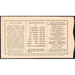 1882 - Paris - Loterie - Union Centrale des Arts Décoratifs - 1 franc - Etat : TTB