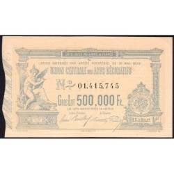 1882 - Paris - Loterie - Union Centrale des Arts Décoratifs - 1 franc - Etat : SUP+