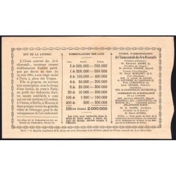 1882 - Paris - Loterie - Union Centrale des Arts Décoratifs - 1 franc - Etat : SUP+