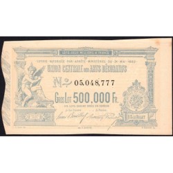 1882 - Paris - Loterie - Union Centrale des Arts Décoratifs - 1 franc - Etat : TTB