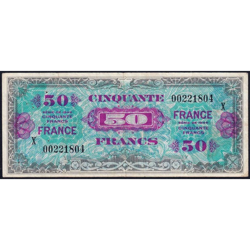 VF 24-04 - 50 francs - France - 1944 (1945) - Série X (remplacement) - Etat : TTB-