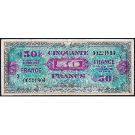 VF 24-04 - 50 francs - France - 1944 (1945) - Série X (remplacement) - Etat : TTB-