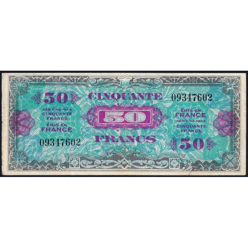 VF 19-01 - 50 francs - Drapeau - 1944 - Sans série - Etat : TTB