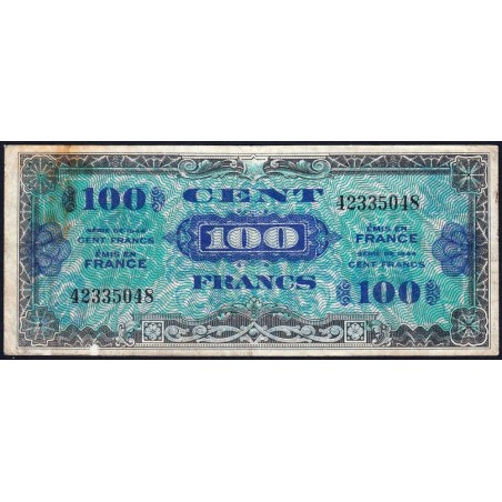 VF 20-01 - 100 francs - Drapeau - 1944 - Sans série - Etat : TB