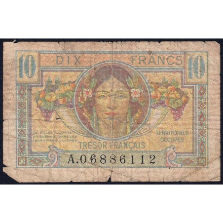 VF 30-01 - 10 francs - Trésor français - Territoires occupés - 1947 - Série A - Etat : AB