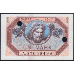 VF 44-01 - 1 mark - Sarre - 1947 - Série A - Annulé - Etat : SUP à SUP+