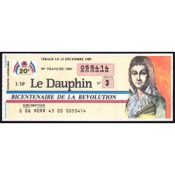 1989 - Bicentenaire de la Révolution - 99e tranche - 1/10ème - Le Dauphin - Etat : SPL+