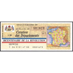 1989 - Bicentenaire de la Révol. - 101e tranche - 1/10ème - Création Départements - Etat : SPL