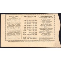 1882 - Paris - Loterie - Union Centrale des Arts Décoratifs - 1 franc - Etat : TB