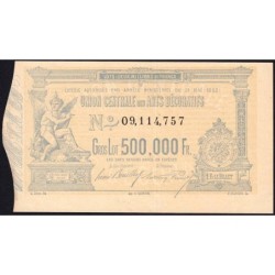 1882 - Paris - Loterie - Union Centrale des Arts Décoratifs - 1 franc - Etat : TTB+