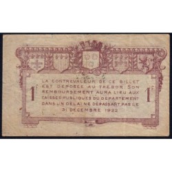 Rodez et Millau - Pirot 108-14 variété - 1 franc - Série 3 - 19/07/1917 - Etat : TB