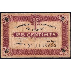 Nancy - Pirot 87-57 - 25 centimes - Sans date - Etat : TB-