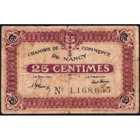 Nancy - Pirot 87-57 - 25 centimes - Sans date - Etat : TB-