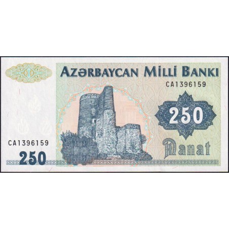 Azerbaïdjan - Pick 13b - 250 manat - Série CA - 1999 - Etat : NEUF