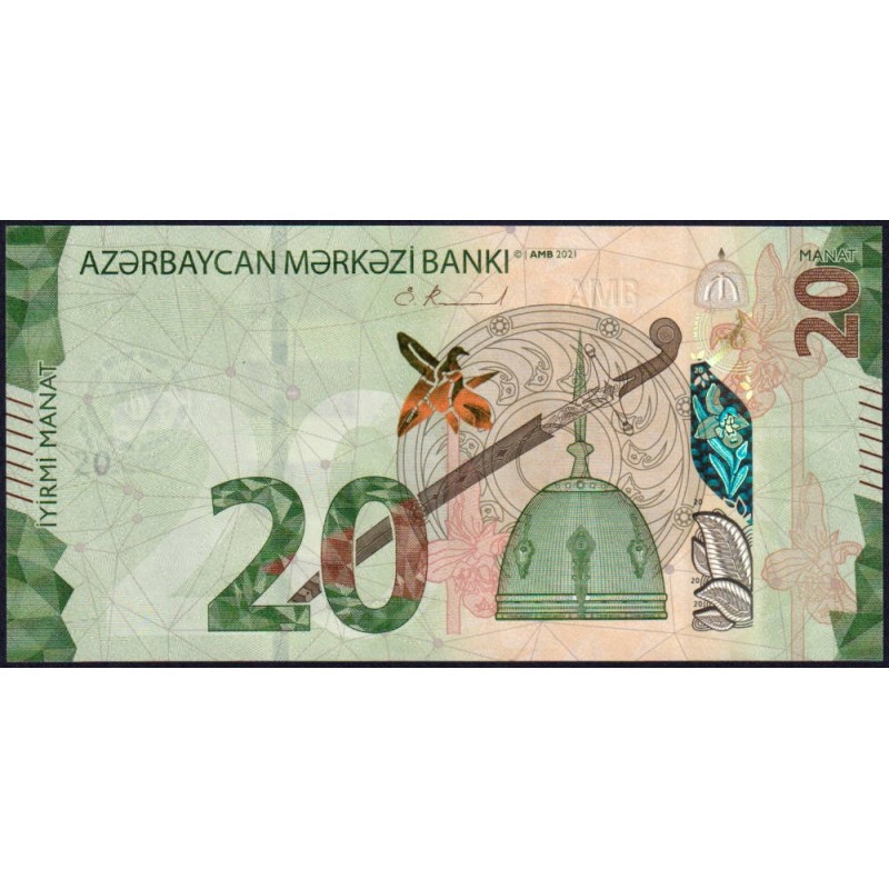 Azerbaïdjan - Pick 41a - 20 manat - Série A - 2021 - Etat : NEUF