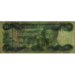 Bahamas - Pick 43a - 1 dollar - Série K - Loi 1974 (1984) - Etat : TB