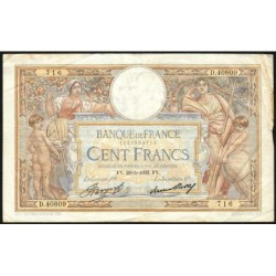 F 24-12a - 26/05/1933 - 100 francs - Merson grands cartouches - Série D.40809 - Etat : TB+