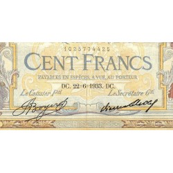 F 24-12a - 26/05/1933 - 100 francs - Merson grands cartouches - Série W.41031 (remplacem.) - Etat : TB+