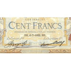 F 24-12a - 06/07/1933 - 100 francs - Merson grands cartouches - Série Q.41276 - Etat : TB+