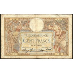 F 24-12a - 17/08/1933 - 100 francs - Merson grands cartouches - Série X.41618 - Etat : B+