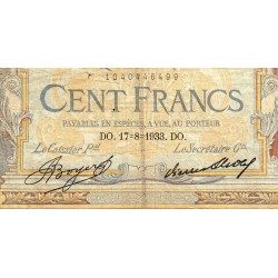 F 24-12a - 17/08/1933 - 100 francs - Merson grands cartouches - Série X.41618 - Etat : B+