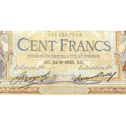 F 24-12a - 24/08/1933 - 100 francs - Merson grands cartouches - Série S.41683 - Etat : TB+