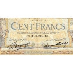 F 24-13 - 30/08/1934 - 100 francs - Merson grands cartouches - Série P.45682 - Etat : B+