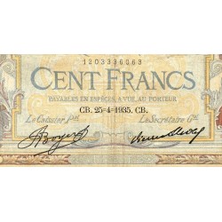 F 24-14 - 25/04/1935 - 100 francs - Merson grands cartouches - Série M.48134 - Etat : B+