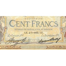 F 24-14 - 04/07/1935 - 100 francs - Merson grands cartouches - Série W.49049 - Remplacem. - Etat : TB-
