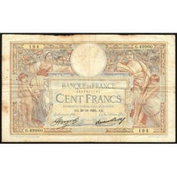 F 24-14 - 28/11/1935 - 100 francs - Merson grands cartouches - Série G.49960 - Etat : TB-