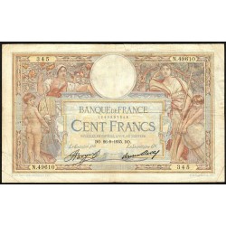 F 24-14 - 26/09/1935 - 100 francs - Merson grands cartouches - Série N.49610 - Etat : TB