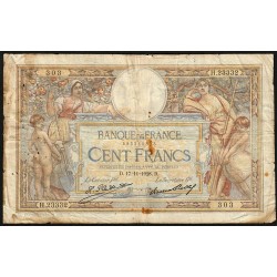 F 24-07 - 17/11/1928 - 100 francs - Merson grands cartouches - Série H.23332 - Etat : B-