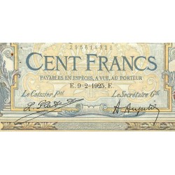 F 24-03 - 09/02/1925 - 100 francs - Merson grands cartouches - Série P.11825 - Etat : TB+