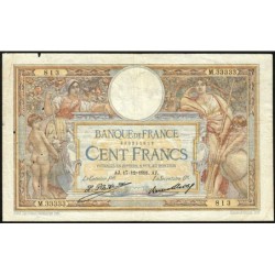 F 24-10 - 17/12/1931 - 100 francs - Merson grands cartouches - Série M.33333 - Etat : TB