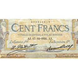 F 24-10 - 17/12/1931 - 100 francs - Merson grands cartouches - Série M.33333 - Etat : TB