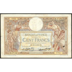 F 24-11 - 22/09/1932 - 100 francs - Merson grands cartouches - Série M.37196 - Etat : TB