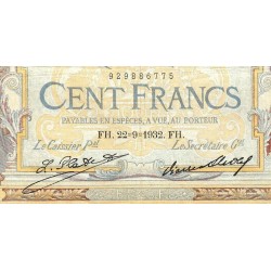 F 24-11 - 22/09/1932 - 100 francs - Merson grands cartouches - Série M.37196 - Etat : TB